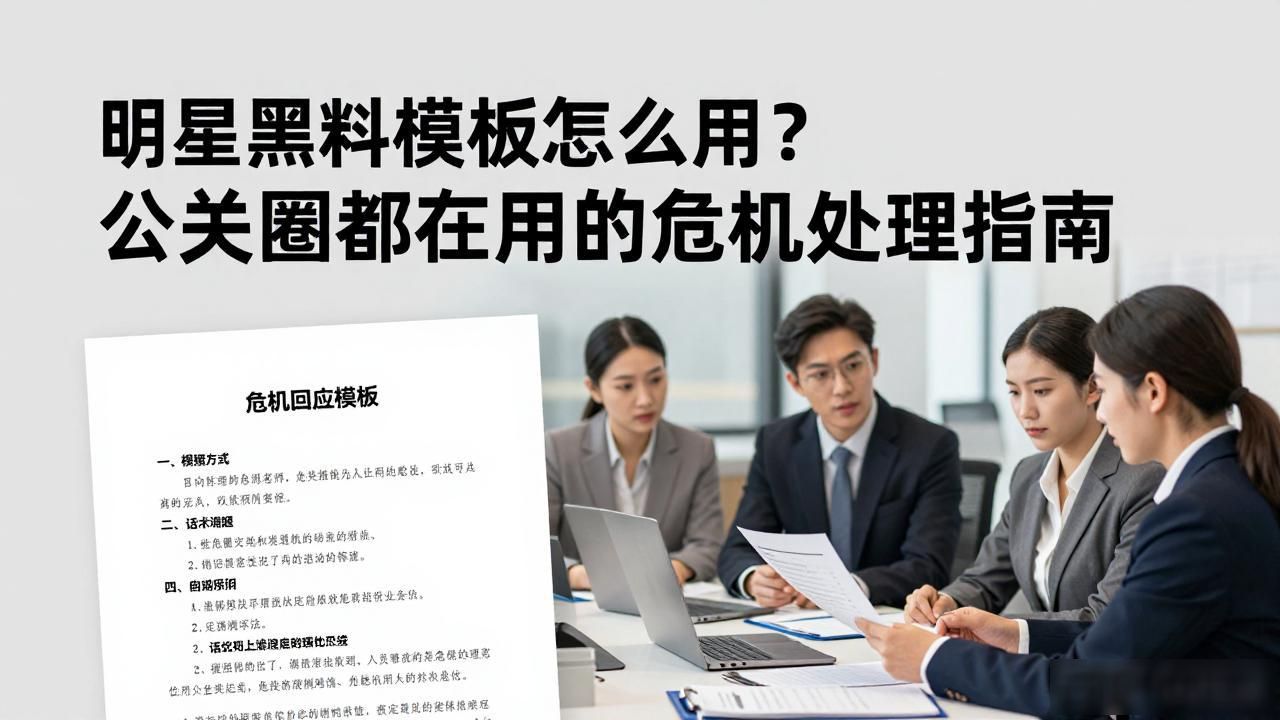 明星黑料模板怎么用？公关圈都在用的危机处理指南